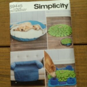 Simplicity Sewing Pattern S9445 Dog Bed Cat Bed Pet Bed Chair Cover Play Mat